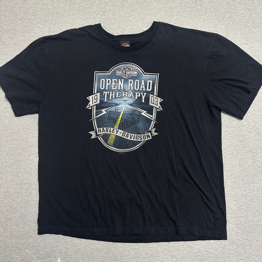 Harley-Davidson Open Road Therapy Willamette Valley Eugene OR Tee Mens Black 3XL